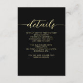 Carte D'accompagnement Détail de l'invité Mariage noir et blanc simple (Devant)