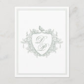 Carte D'accompagnement Détail de mariage au code QR avec monogramme de cr (Dos)