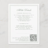 Carte D'accompagnement Détail de mariage au code QR avec monogramme de cr (Devant)
