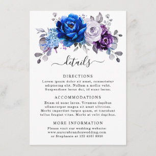 Carte D'accompagnement Détail de mariage avec des fleurs de lilas violet 