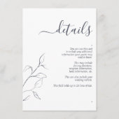 Carte D'accompagnement Détail de mariage avec écriture moderne en bleu ma (Devant)