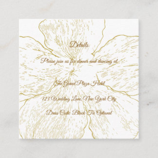 Carte D'accompagnement Détail de mariage botanique floral doré inclus