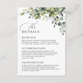 Carte D'accompagnement Détail de mariage Code QR de feuillage d'eucalyptu (Devant)
