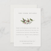 Carte D'accompagnement Détail de mariage de feuillage de branche d'olive (Devant / Derrière)