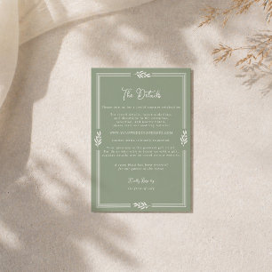 Carte D'accompagnement Détail de mariage de jardin de branche d'olive ver
