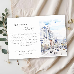 Carte D'accompagnement Détail de mariage de paysage à l'aquarelle d'Omaha
