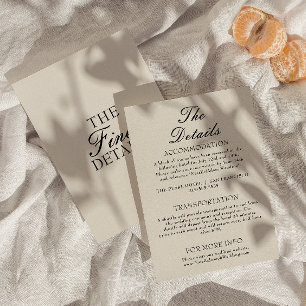 Carte D'accompagnement Détail de mariage Fancy Black Cream Old Money