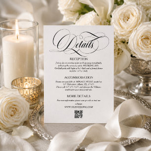 Carte D'accompagnement Détail de mariage moderne noir et blanc inclus dan