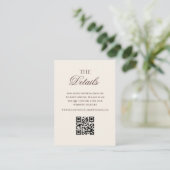Carte D'accompagnement Détail de mariage ovale marron Crest Code QR (Debout devant)