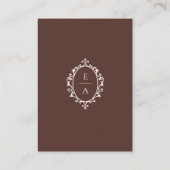 Carte D'accompagnement Détail de mariage ovale marron Crest Code QR (Dos)