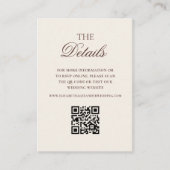 Carte D'accompagnement Détail de mariage ovale marron Crest Code QR (Devant)