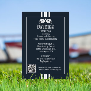 Carte D'accompagnement Détail de mariage sportif de match de football Cod