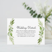 Carte D'accompagnement Détail de réception de mariage élégant à feuille v (Debout devant)