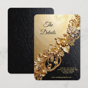Carte D'accompagnement Détail des embellissements floraux en or inclus