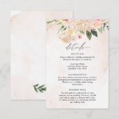 Carte D'accompagnement Détail des fleurs de pivoine et d'or (Devant / Derrière)