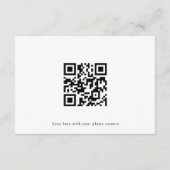 Carte D'accompagnement Détail du code QR du site Web floral blanc inclus (Dos)