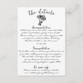 Carte D'accompagnement Détail du Mariage unique écrit à main rétro (Devant)