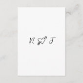 Carte D'accompagnement Détail du Mariage unique écrit à main rétro (Dos)