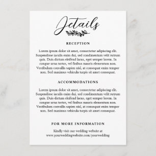 Carte D'accompagnement Détail élégant de mariage avec pousse de verdure