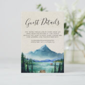 Carte D'accompagnement Détail pour les invités du mariage rustique au bor (Debout devant)