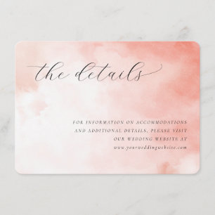 Carte D'accompagnement Détails aquarelle rose romantique