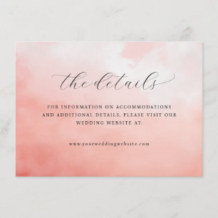 Carte D'accompagnement Détails aquarelle rose romantique