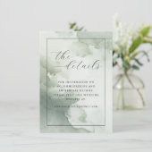 Carte D'accompagnement Détails aquarelle verte tranquille (Debout devant)