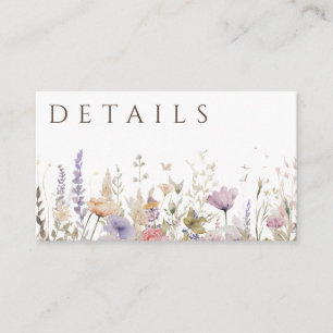 Carte D'accompagnement Détails blancs du Fleur sauvage Boho simple