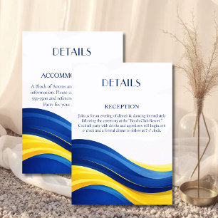 Carte D'accompagnement Détails Bleu de cobalt et Jaune citron