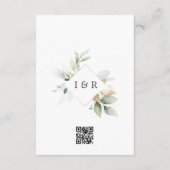 Carte D'accompagnement DÉTAILS Botanical Greenery Gold Mariage QR code (Dos)