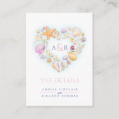 Carte D'accompagnement Détails changements coquilles coeur mariage (Devant)