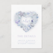 Carte D'accompagnement Détails changements coquilles coeur plage bleu mar (Devant)