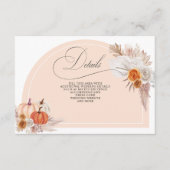 Carte D'accompagnement Détails d'automne de citrouilles de Pampas en terr (Devant)