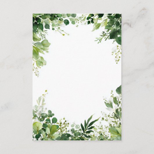 Carte D'accompagnement Détails de bordure de branches vertes (Dos)