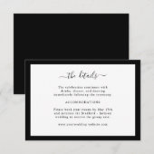 Carte D'accompagnement Détails de bordure noir et blanc (Devant / Derrière)