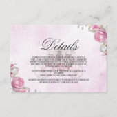 Carte D'accompagnement Détails de calèche florale à l'aquarelle élégante (Devant)