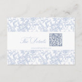 Carte D'accompagnement Détails de chinoiserie florale bleu doux Code QR (Dos)
