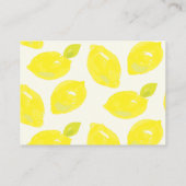 Carte D'accompagnement Détails de citron et de carreaux roses peints à la (Dos)