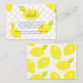 Carte D'accompagnement Détails de citron et de carreaux roses peints à la (Devant / Derrière)