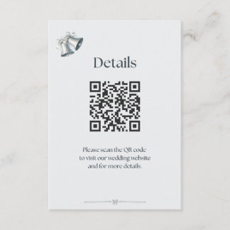 Carte D'accompagnement Détails de cloches de mariage bleu argenté inclus