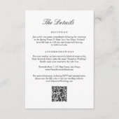 Carte D'accompagnement Détails de code QR de mariage à blason monogramme  (Devant)