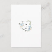 Carte D'accompagnement Détails de code QR de mariage à blason monogramme  (Dos)