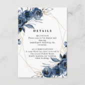 Carte D'accompagnement Détails de code QR de mariage bleu marine simple e (Devant)