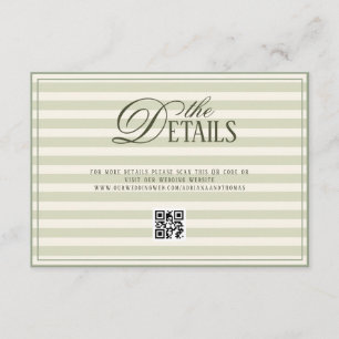 Carte D'accompagnement Détails de code QR de mariage élégant intemporel v