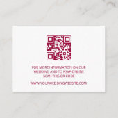 Carte D'accompagnement Détails de code QR de mariage rose blanc de fleur (Dos)