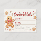 Carte D'accompagnement Détails de cookie d'échange de biscuits au gingemb (Devant)