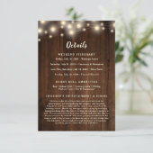 Carte D'accompagnement Détails de destination de guirlandes en bois rusti (Debout devant)