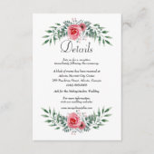 Carte D'accompagnement Détails de feuillage de verdure de rose rose aquar (Devant)