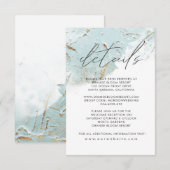 Carte D'accompagnement Détails de feuille de faux or bleu texturé (Devant / Derrière)