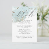 Carte D'accompagnement Détails de feuille de faux or bleu texturé (Debout devant)